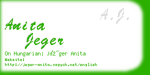 anita jeger business card